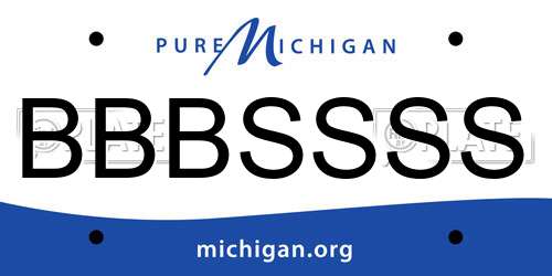 BBBSSSS Michigan License Plate