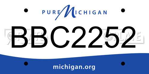 BBC2252 Michigan License Plate