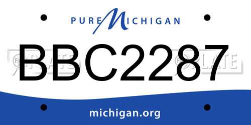 BBC2287 Michigan License Plate
