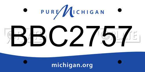 BBC2757 Michigan License Plate