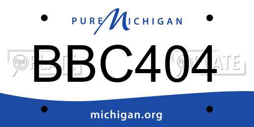BBC404 Michigan License Plate