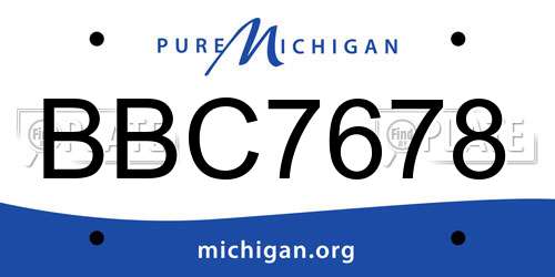 BBC7678 Michigan License Plate