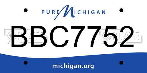 BBC7752 Michigan License Plate