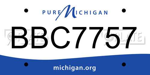 BBC7757 Michigan License Plate