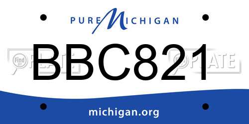 BBC821 Michigan License Plate