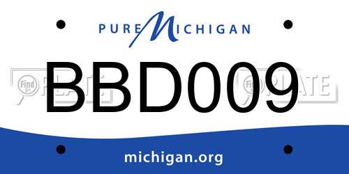 BBD009 Michigan License Plate