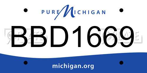 BBD1669 Michigan License Plate
