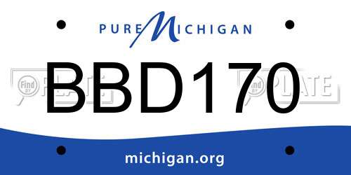BBD170 Michigan License Plate