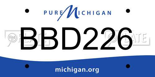 BBD226 Michigan License Plate
