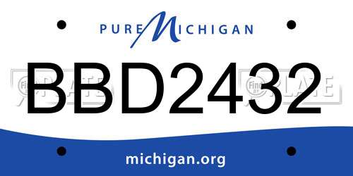 BBD2432 Michigan License Plate