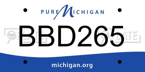 BBD265 Michigan License Plate