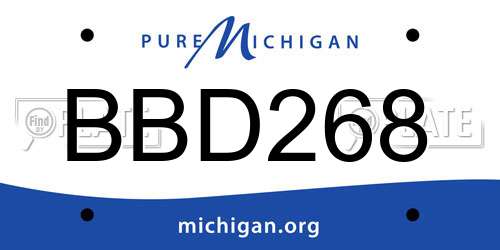 BBD268 Michigan License Plate