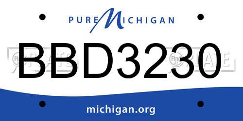 BBD3230 Michigan License Plate