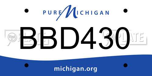 BBD430 Michigan License Plate