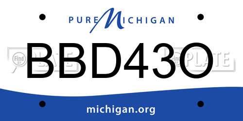 BBD43O Michigan License Plate
