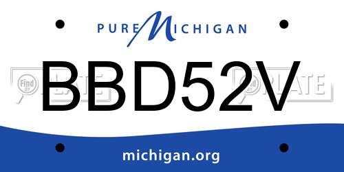 BBD52V Michigan License Plate