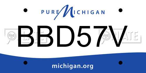 BBD57V Michigan License Plate
