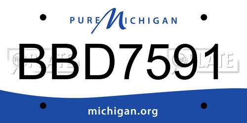 BBD7591 Michigan License Plate