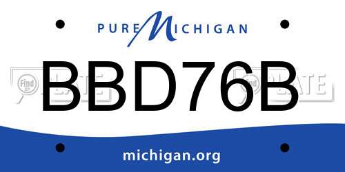 BBD76B Michigan License Plate