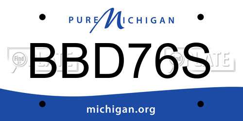 BBD76S Michigan License Plate