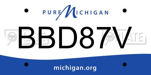 BBD87V Michigan License Plate