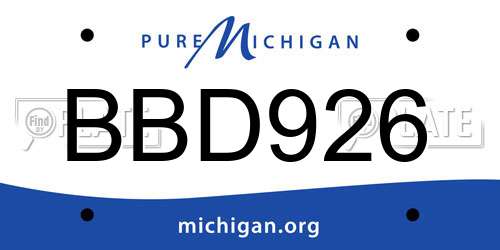 BBD926 Michigan License Plate