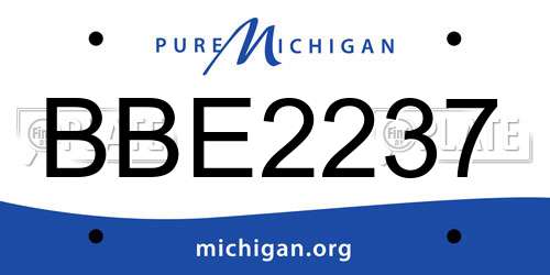 BBE2237 Michigan License Plate