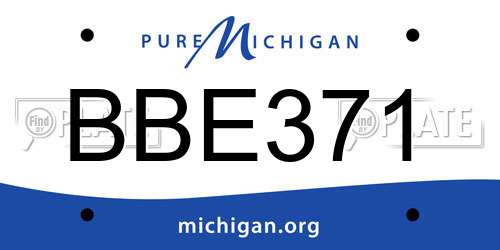 BBE371 Michigan License Plate