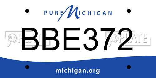 BBE372 Michigan License Plate