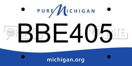 BBE405 Michigan License Plate