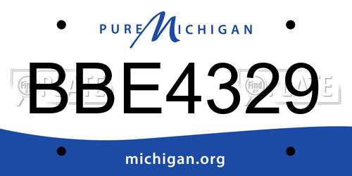 BBE4329 Michigan License Plate