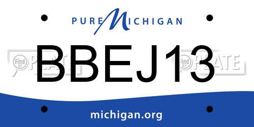 BBEJ13 Michigan License Plate