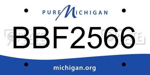 BBF2566 Michigan License Plate