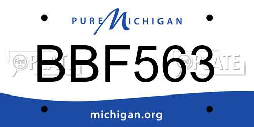BBF563 Michigan License Plate