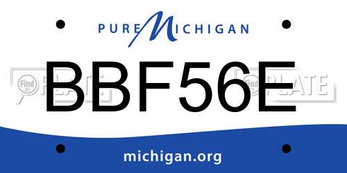 BBF56E Michigan License Plate