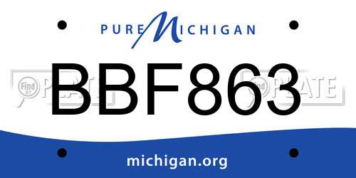 BBF863 Michigan License Plate