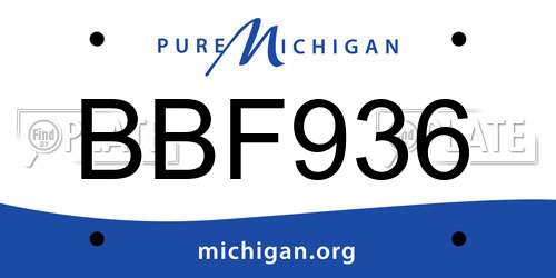 BBF936 Michigan License Plate
