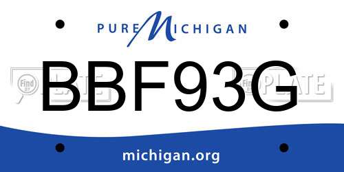 BBF93G Michigan License Plate