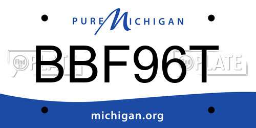BBF96T Michigan License Plate