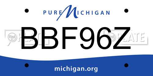 BBF96Z Michigan License Plate