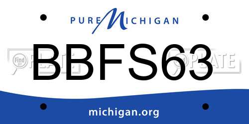 BBFS63 Michigan License Plate