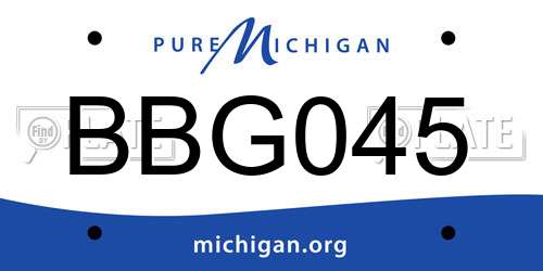 BBG045 Michigan License Plate