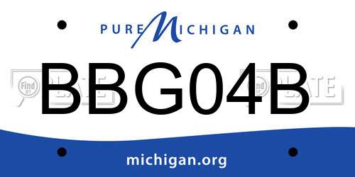 BBG04B Michigan License Plate