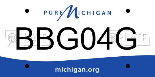 BBG04G Michigan License Plate