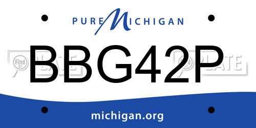 BBG42P Michigan License Plate