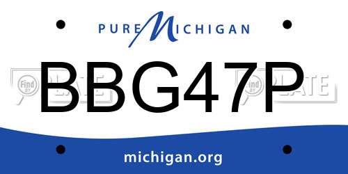 BBG47P Michigan License Plate