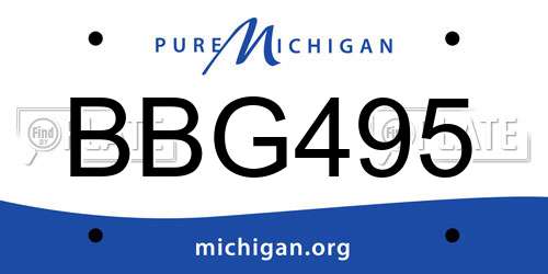 BBG495 Michigan License Plate