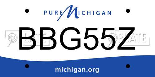 BBG55Z Michigan License Plate