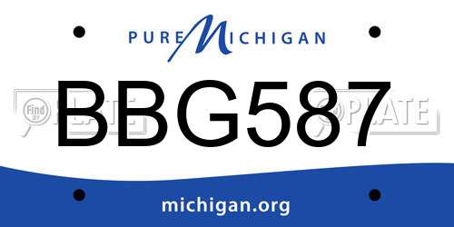 BBG587 Michigan License Plate