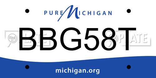 BBG58T Michigan License Plate